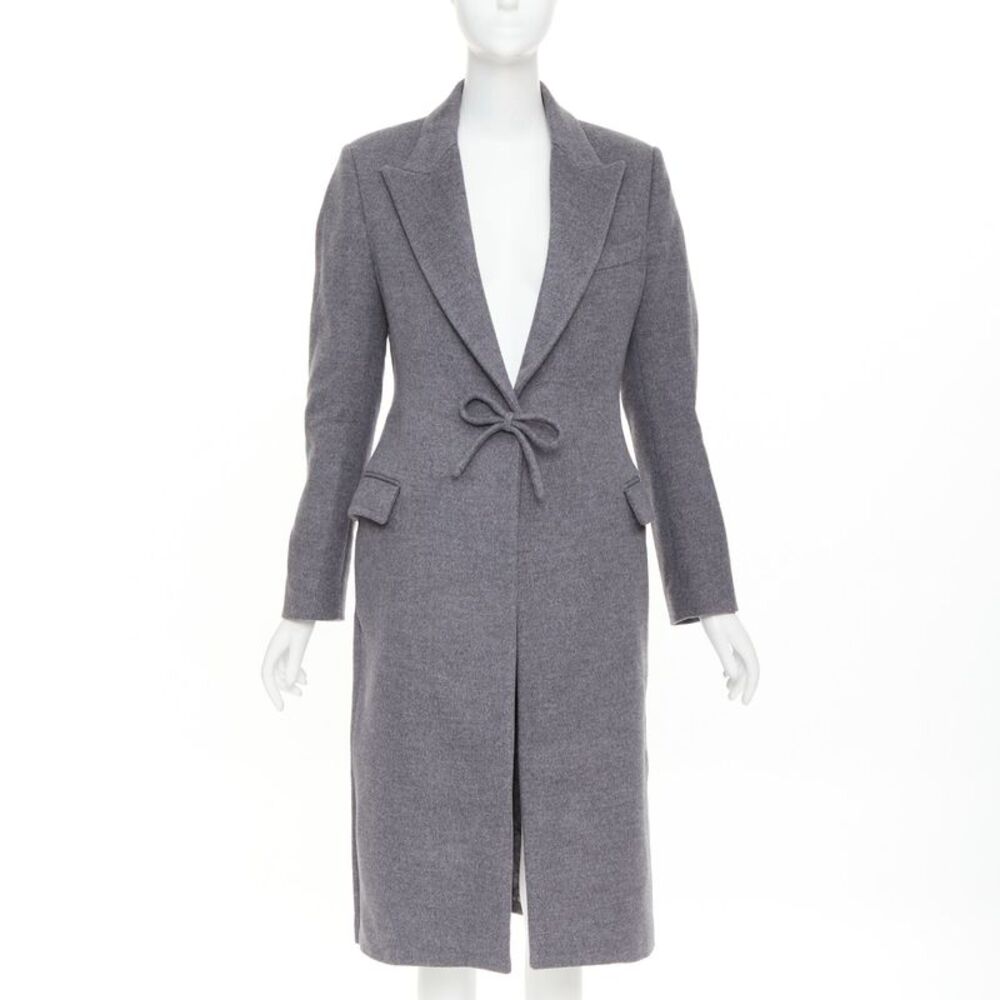 Valentino Flannel Bow Tie Tailored Coat